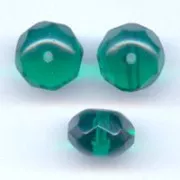 Fire Polished Donut-shaped beads 9x6mm Emerald x20