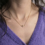 10x14mm Flower Spacer with Zirconium Oxides - Fine Gold plated - Crystal x1