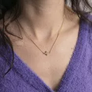 10x14mm Flower Spacer with Zirconium Oxides - Fine Gold plated - Crystal x1