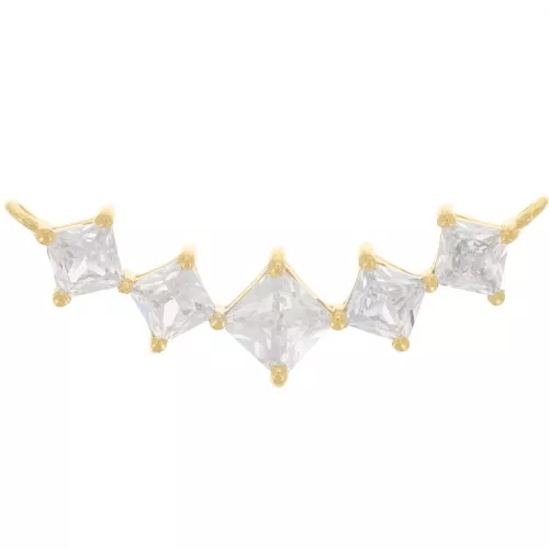 32x10mm Zirconium oxide diamond spacer - Fine gold plating - Crystal x1
