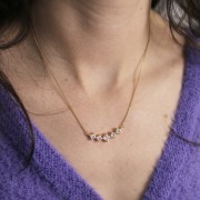 32x10mm Zirconium oxide diamond spacer - Fine gold plating - Crystal x1