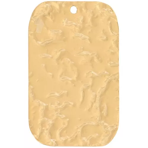 27x17mm Stainless Steel 316L Hammered Rectangle Pendant - Gold Tone x2