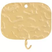 19x20mm Stainless steel 316L Rectangular pendant - Gold Tone x2