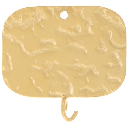 19x20mm Stainless steel 316L Rectangular pendant - Gold Tone x2