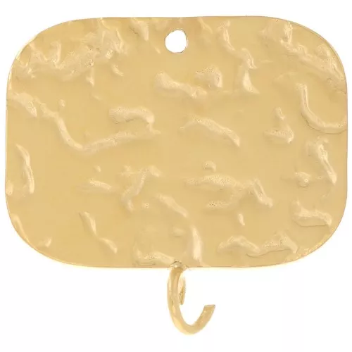 19x20mm Stainless steel 316L Rectangular pendant - Gold Tone x2