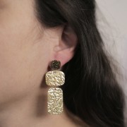 19x20mm Stainless steel 316L Rectangular pendant - Gold Tone x2