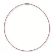 Wire Choker 41cm turnbuckle clasp Red x1