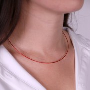 Wire Choker 41cm turnbuckle clasp Red x1