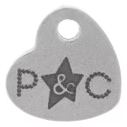 7x8mm Personalized heart charms - Simple logo - Stainless steel 304 x100