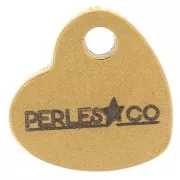 7x8mm Personalized heart charms - Complex logo - 304 Gold stainless steel x100