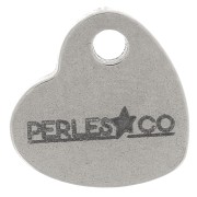 7x8mm Personalized heart charms - Complex logo - Stainless steel 304 x100