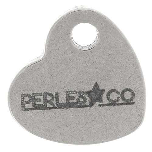 7x8mm Personalized heart charms - Complex logo - Stainless steel 304 x100