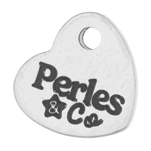 7x8mm Personalized heart charms - Complex logo - Stainless steel 304 x100
