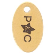 10x6mm Personalized charms oval - Simple logo - 304 Gold stainless steel x100