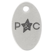 10x6mm Personalized charms oval - Simple logo - Stainless steel 304 x100
