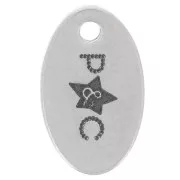 10x6mm Personalized charms oval - Simple logo - Stainless steel 304 x100