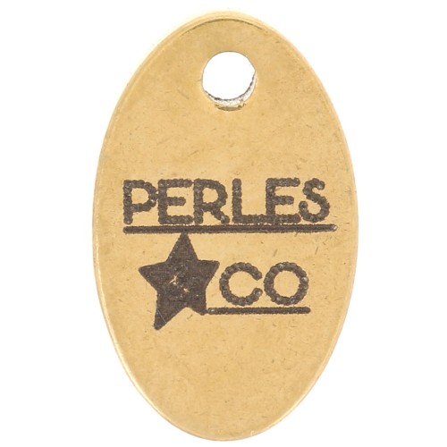 10x6mm Personalized charms oval - Complex logo - 304 Gold stainless steel x100