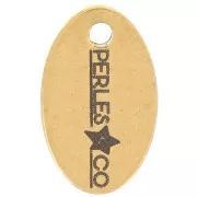 10x6mm Personalized charms oval - Complex logo - 304 Gold stainless steel x100