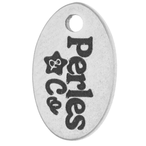 10x6mm Personalized charms oval - Complex logo - Stainless steel 304 x100