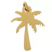 16x12mm 316L stainless steel Palm tree charm - Gold x1