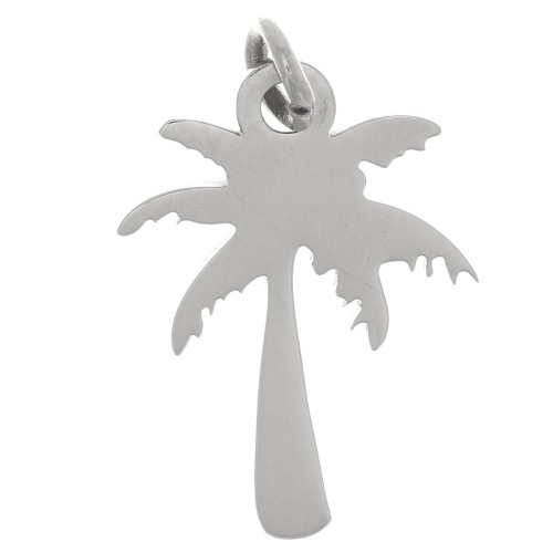 16x12mm 316L stainless steel Palm tree charm x1