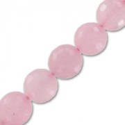 Bead Faceted round bead 12 mm Quartz Rose x1|raw }}