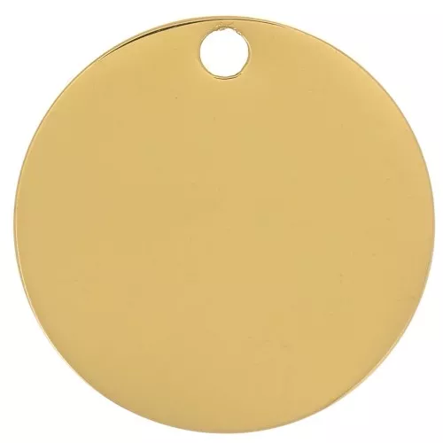 15mm Stainless steel 316L Medal charm to engrave - Gold x1