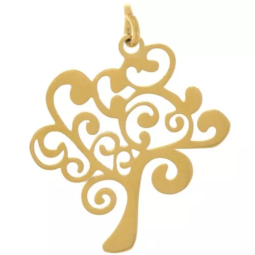 20x18mm Stainless steel 316L Tree of life pendant - Gold x1