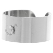 10mm 316L stainless steel Adjustable wide ring with open ring - S 52 to 58 x1|raw }}