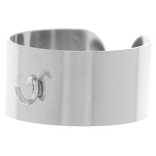 10mm 316L stainless steel Adjustable wide ring with open ring - S 52 to 58 x1