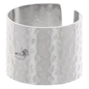 15mm 316L st. steel Adjustable wide hammered ring - closed ring - S52 to 58 x1|raw }}