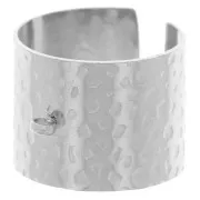 15mm 316L st. steel Adjustable wide hammered ring - closed ring - S52 to 58 x1