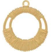 30mm Stainless steel 304L Round hollow pendant braided effect - Gold x1