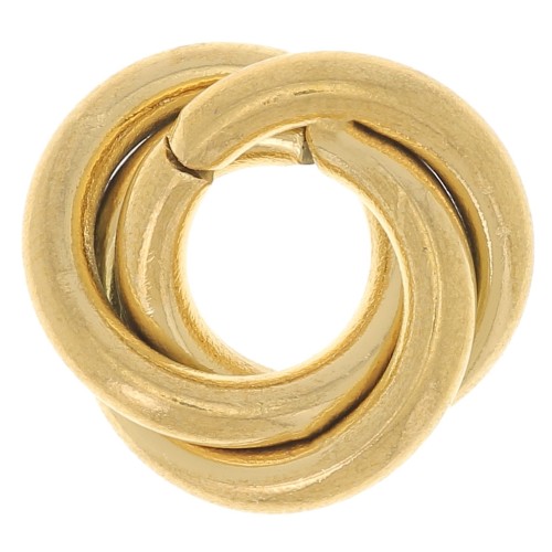 13mm 304L stainless steel Spacer 3 interlaced rings - Gold x1