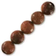 Bead Faceted round bead 12 mm Gold Stone imitation Sun Stone x1