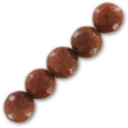 Beads Faceted round beads 10 mm Gold Stone imitation Sun stone x5