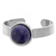 St. steel 304 Adjustable setting ring - cabochon flat base 8 mm x1