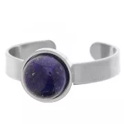 St. steel 304 Adjustable setting ring - cabochon flat base 8 mm x1