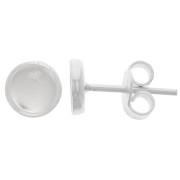 6mm 925 Sterling Silver earStuds for flat back cabochon x2|raw }}