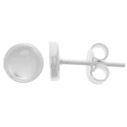 6mm 925 Sterling Silver earStuds for flat back cabochon x2