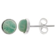 6mm 925 Sterling Silver earStuds for flat back cabochon x2