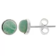 6mm 925 Sterling Silver earStuds for flat back cabochon x2