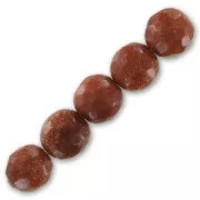 Beads Faceted round beads 4 mm Gold Stone x20