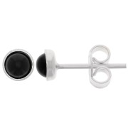 4mm 925 Sterling Silver earStuds for flat back cabochon x2