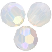 6mm Preciosa Crystal Rounds - White Opal AB x6