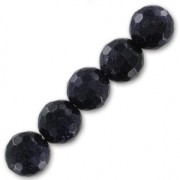 Bead Faceted round bead 12 mm Imitation Blue Sand Stone x1|raw }}