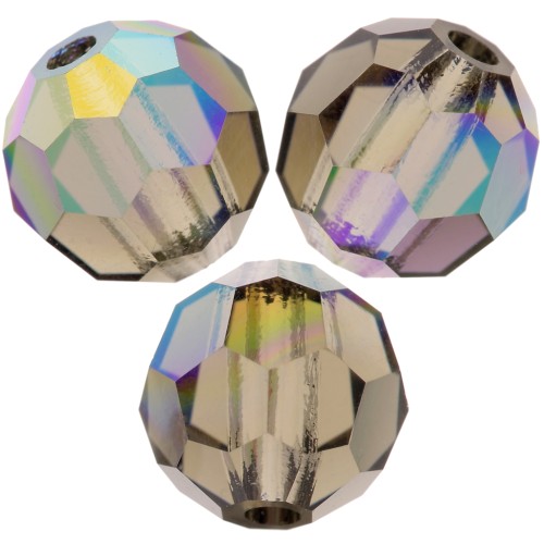 6mm Preciosa Crystal Rounds - Black Diamond AB x6