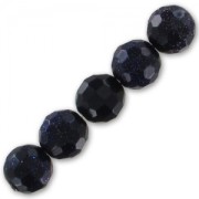 Beads Faceted round beads 4 mm Imitation Blue Sand Stone x20|raw }}
