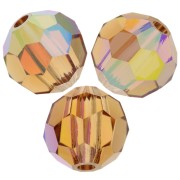 6mm Preciosa Crystal Rounds - Light Colorado Topaz AB x6|raw }}
