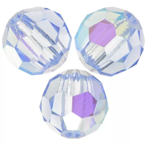6mm Preciosa Crystal Rounds - Light Sapphire AB x6